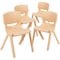 Flash Furniture Natural Plastic Stackable School Chair with 13.25" Seat Height, PK4 4-YU-YCX4-004-NAT-GG - alternate 2